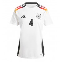 Camisa de Futebol Alemanha Jonathan Tah #4 Equipamento Principal Mulheres Europeu 2024 Manga Curta